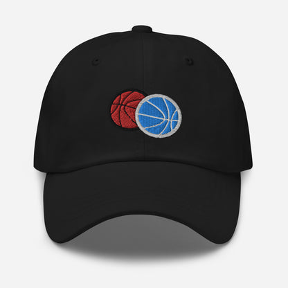 Hat With Embroidered Double Basketball Design