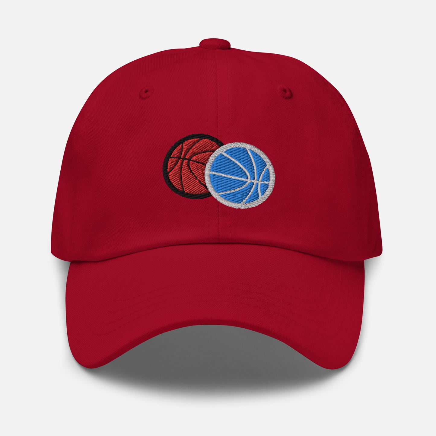 Hat With Embroidered Double Basketball Design
