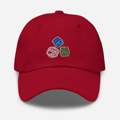 Nice Hat With Triple Dice Embroidered Design