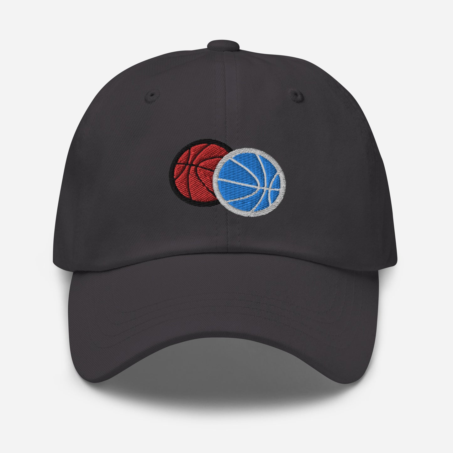 Hat With Embroidered Double Basketball Design