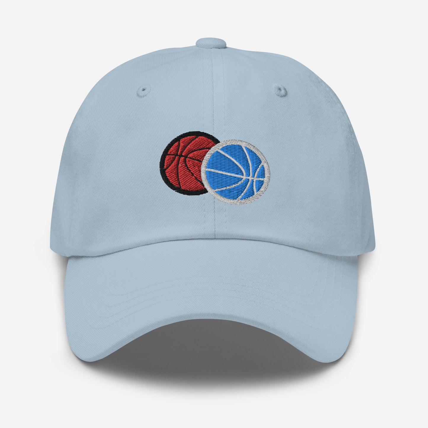 Hat With Embroidered Double Basketball Design