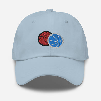 Hat With Embroidered Double Basketball Design