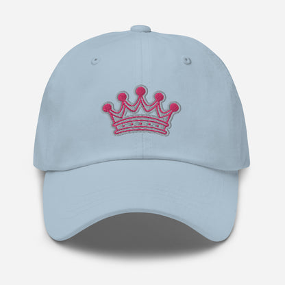 Hat With Embroidered Flamingo And Ash Color Crown Design