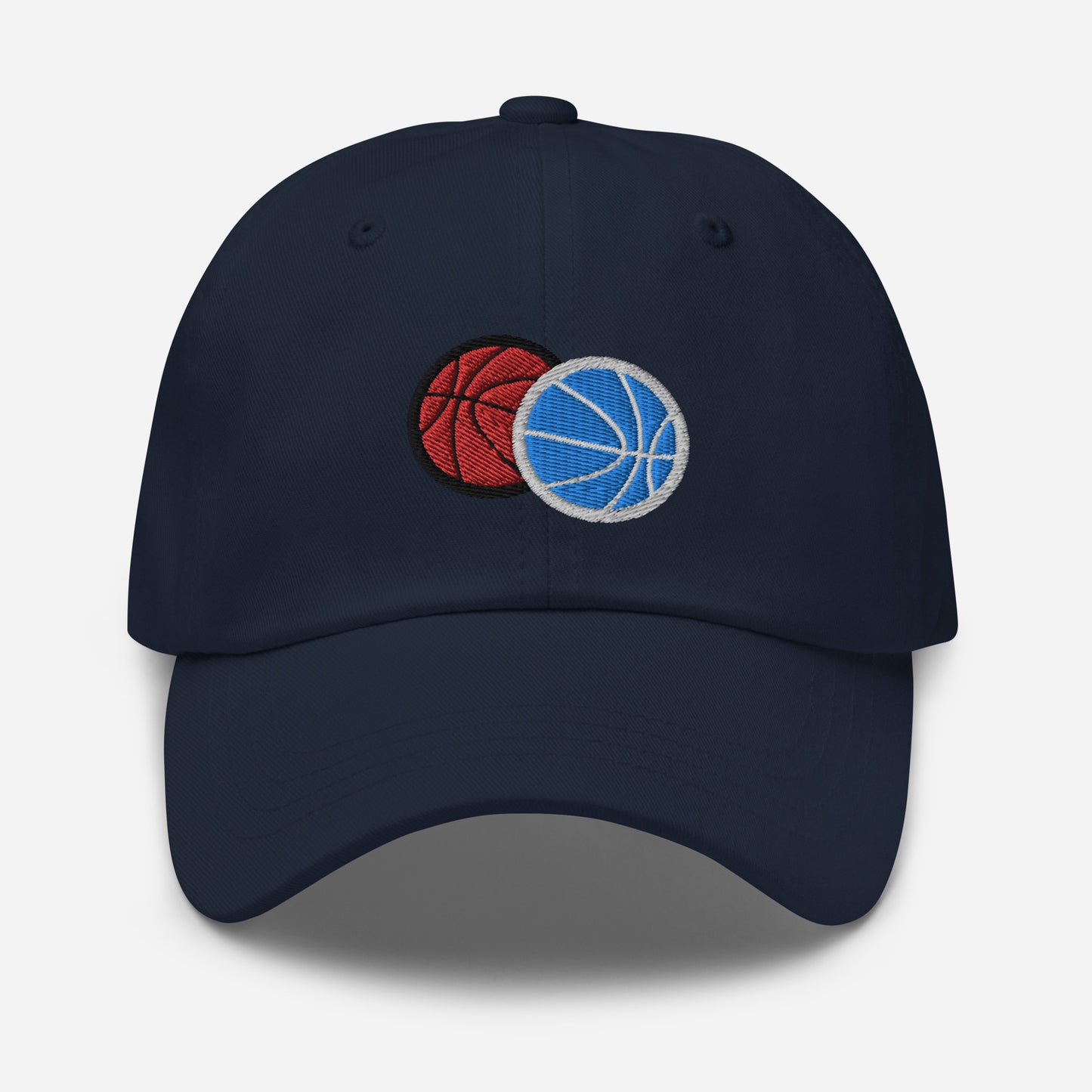 Hat With Embroidered Double Basketball Design