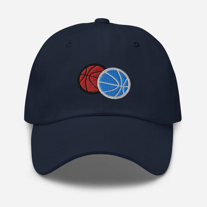 Hat With Embroidered Double Basketball Design