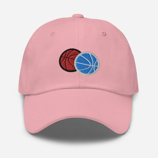 Hat With Embroidered Double Basketball Design