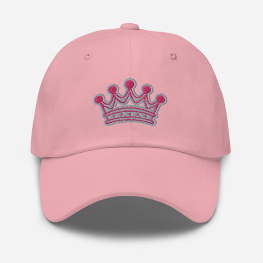 Hat With Embroidered Flamingo And Ash Color Crown Design