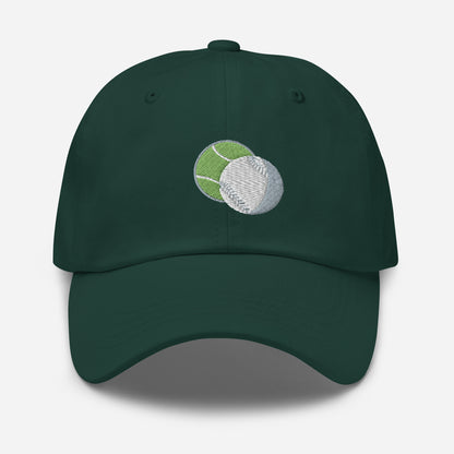 Hat With Embroidered Lawn Tennis Ball And Baseball Design