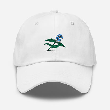 Green Blue And Black Flower Nice Hat