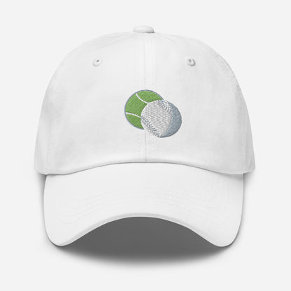 Hat With Embroidered Lawn Tennis Ball And Baseball Design