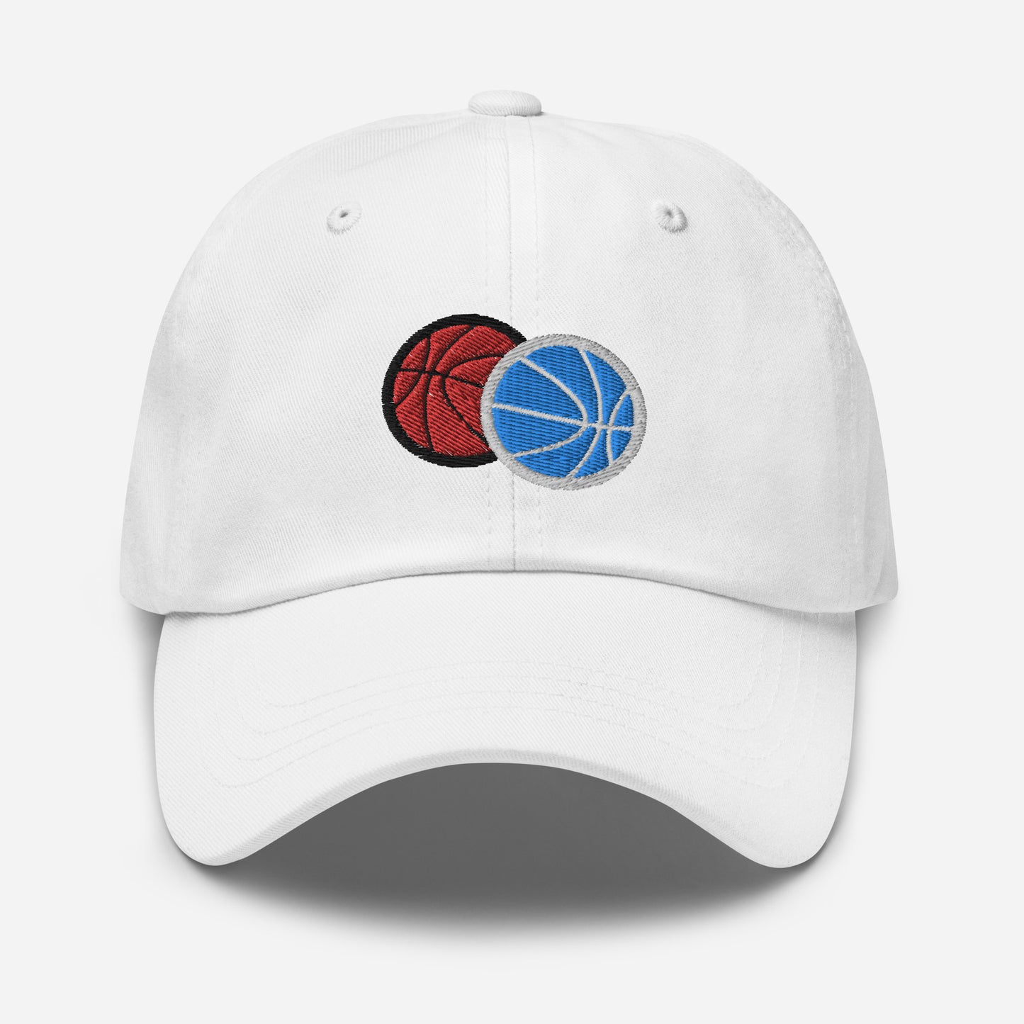 Hat With Embroidered Double Basketball Design