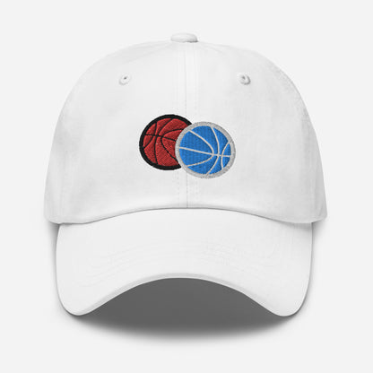 Hat With Embroidered Double Basketball Design